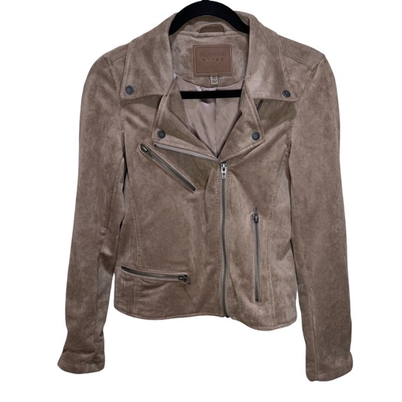 Blank NYC Jackets & Blazers - Blank NYC Faux Suede Moto Jacket - Sand Stone XS